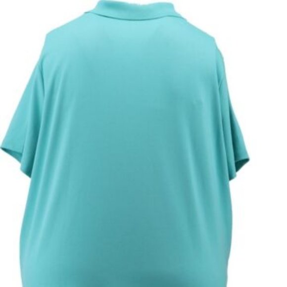 NWT LANDS' END WOMEN'S SHORT SLEEVE SUPIMA COTTON POLO SHIRT AQUA SHELL XSP - Picture 4 of 9